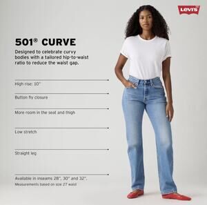 Women's Levi's® 501® Curve High Rise Jeans 25x30 NWT